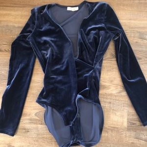 COPY - Midnight blue velvet bodysuit